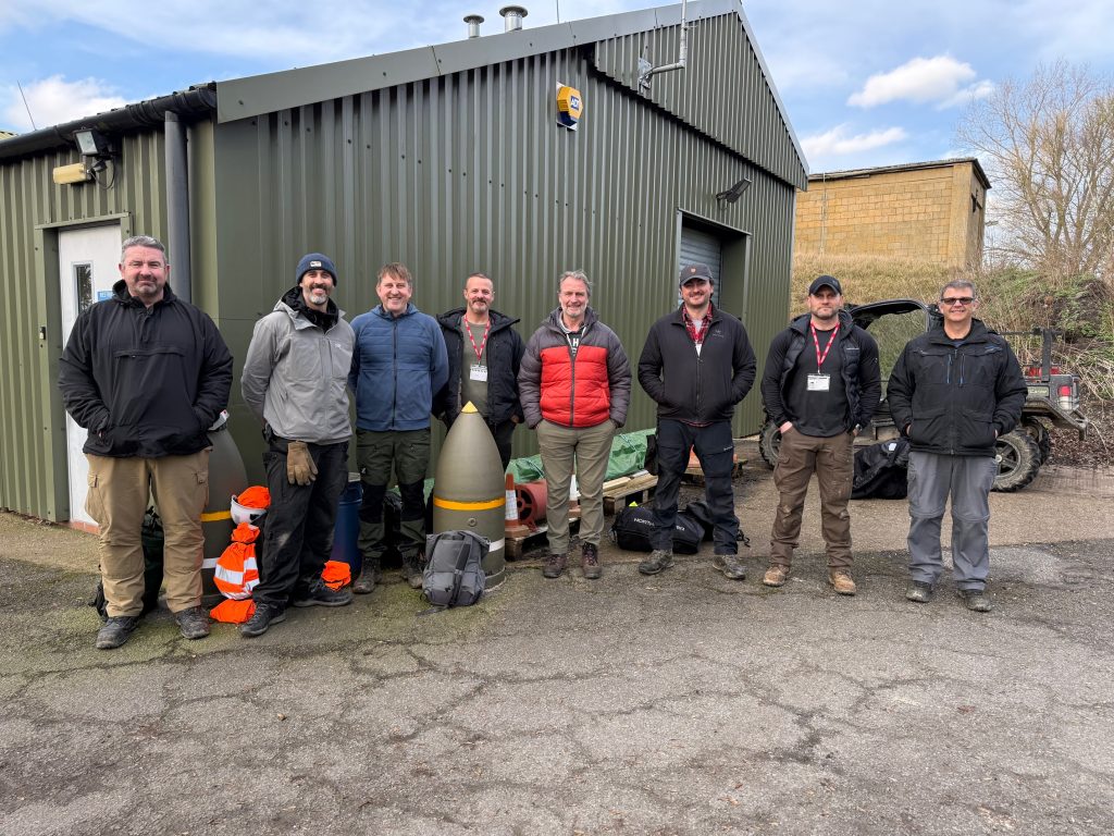 Course delegates outside the Special Projects training facility